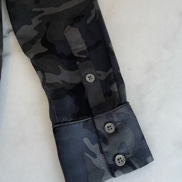 Equipment Camouflage Print Silk Blouse - Picture 12 of 14
